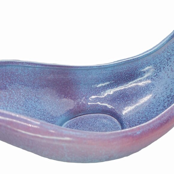 MCM Red Wing Pottery Console Planter Vase Purple Pink Speckle Vintage 1950s - Picture 5 of 13